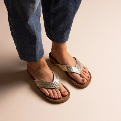 Leia Dames Teenslippers Gold