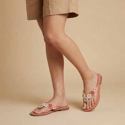Loua Dames Teenslippers Suede Pink
