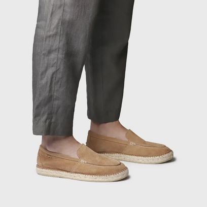 Milo Heren Espadrilles Suede Camel
