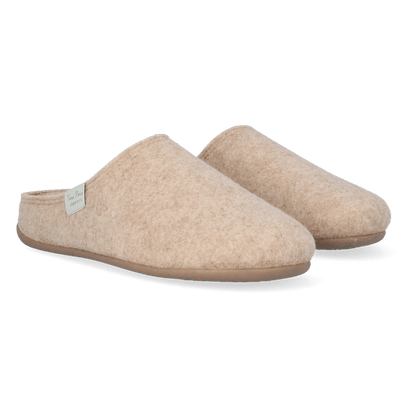 Mona-FR Dames Pantoffels Gerecycled Vilt Beige