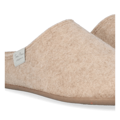 Mona-FR Dames Pantoffels Gerecycled Vilt Beige