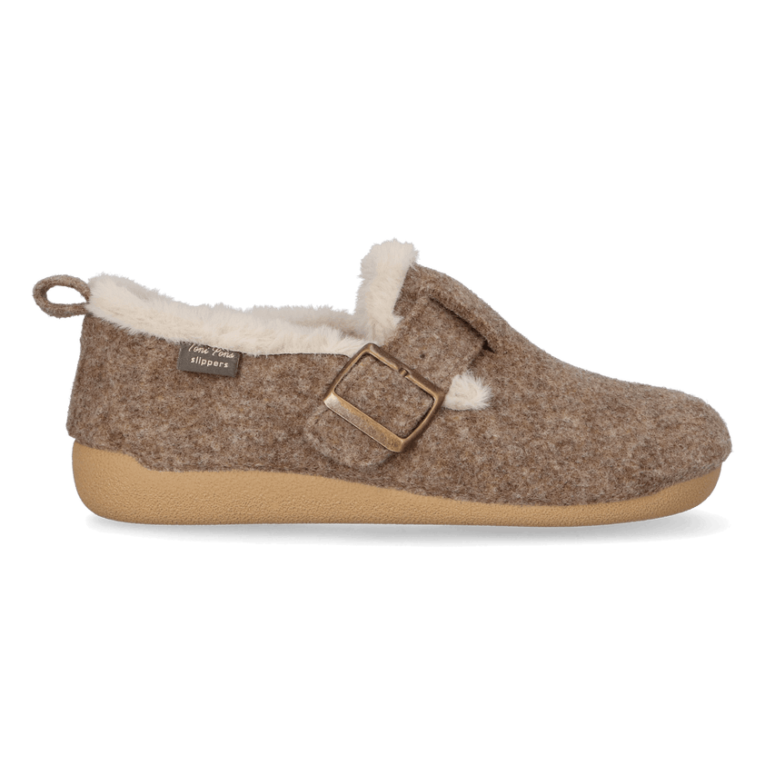 Moni-FP Dames Pantoffels Vilt Taupe