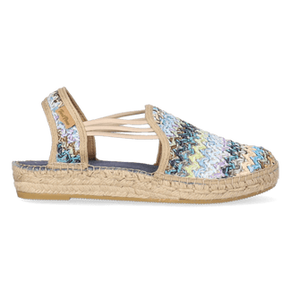 Noa-NZ Raffia Dames Espadrilles Blau