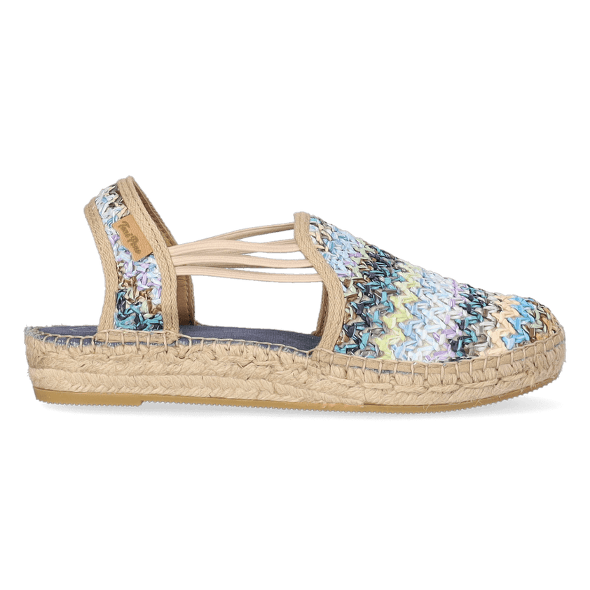 Noa-NZ Raffia Dames Espadrilles Blau