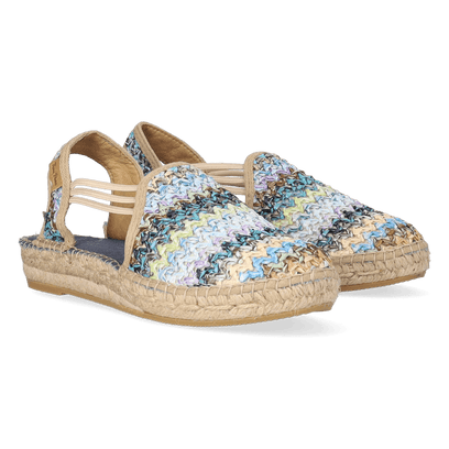 Noa-NZ Raffia Dames Espadrilles Blau