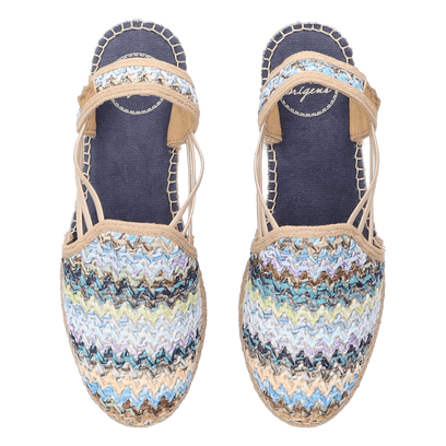 Noa-NZ Raffia Dames Espadrilles Blau