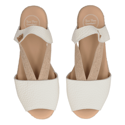 Nuvol Dames Espadrilles Leer Blanc