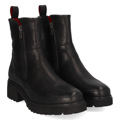 COCO 09.10 Dames Enkellaarsjes Leer Black