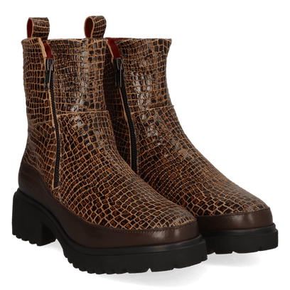 COCO 09.13 Dames Enkellaarsjes Leer Brown