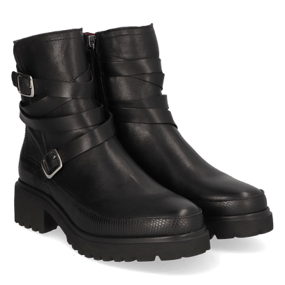 CODY 13.02 Dames Enkellaarsjes Leer Black