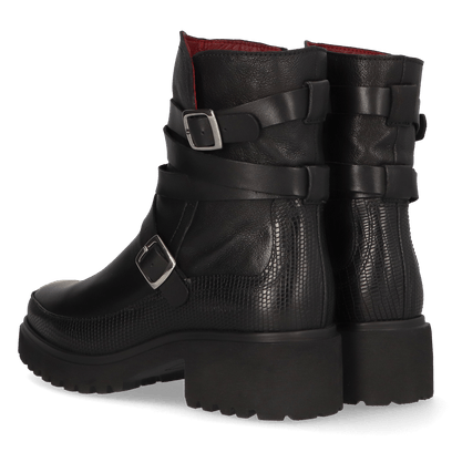 CODY 13.02 Dames Enkellaarsjes Leer Black