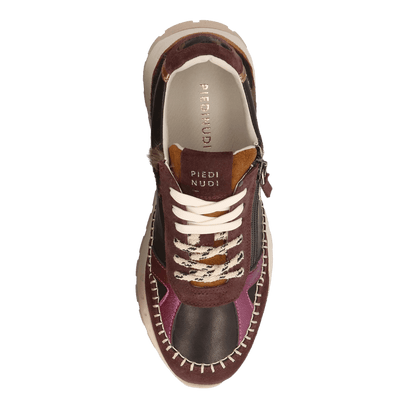 HEDY 05.04 Dames Sneakers Leer Dark Brown/Purple