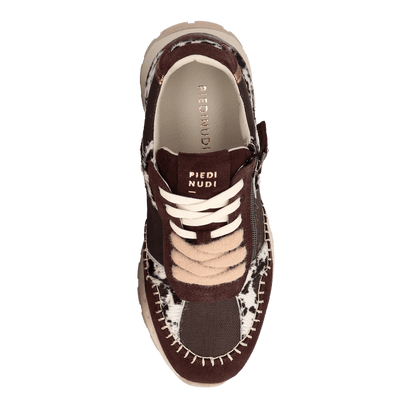HEDY 06.01 Dames Sneakers Leer Dark Brown
