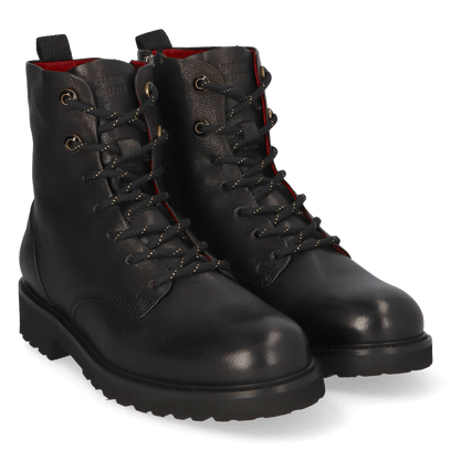 HEN 01.01 Dames Enkellaarsjes Leer Black