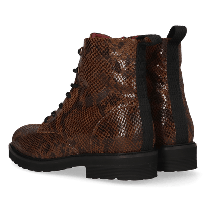 HEN 01.03 Dames Enkellaarsjes Leer Dark Brown