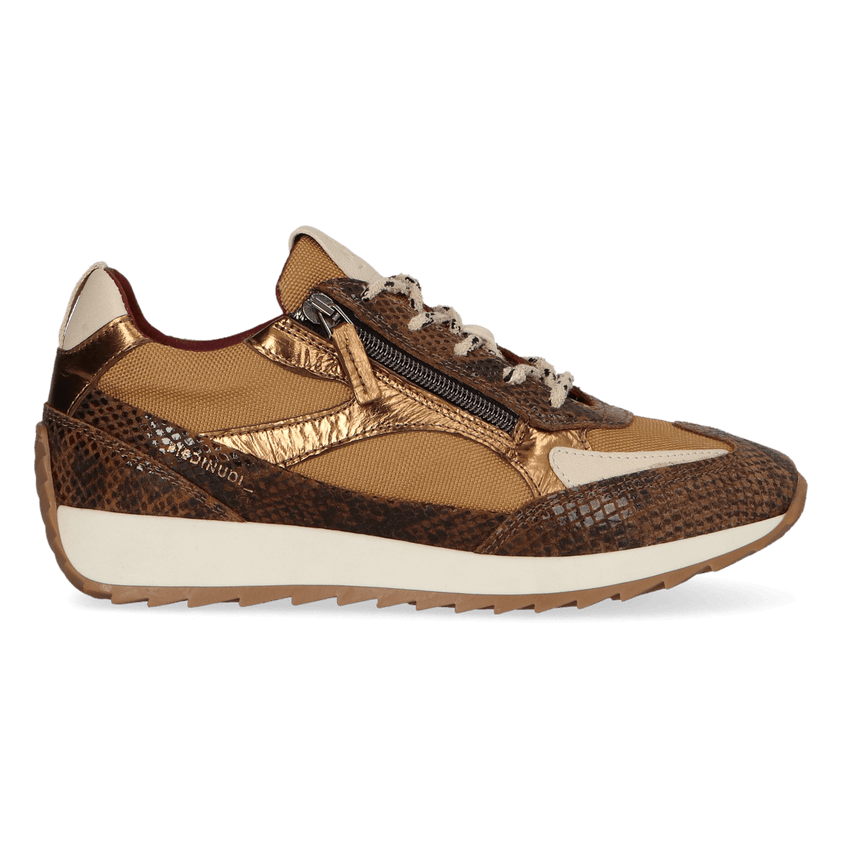 HERA 08.02 Dames Sneakers Leer/Mesh Dark Brown