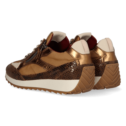 HERA 08.02 Dames Sneakers Leer/Mesh Dark Brown