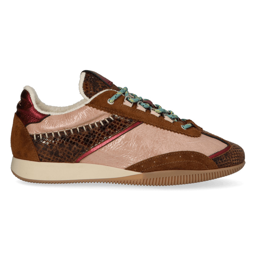 JANET 02.05 Dames Sneakers Leer Dark Brown