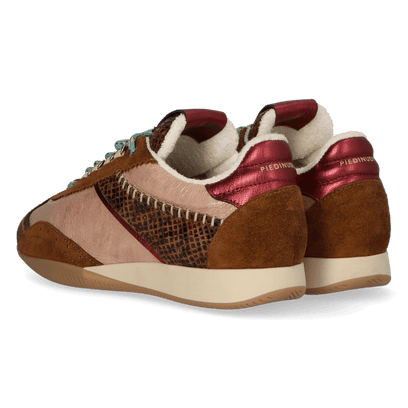 JANET 02.05 Dames Sneakers Leer Dark Brown