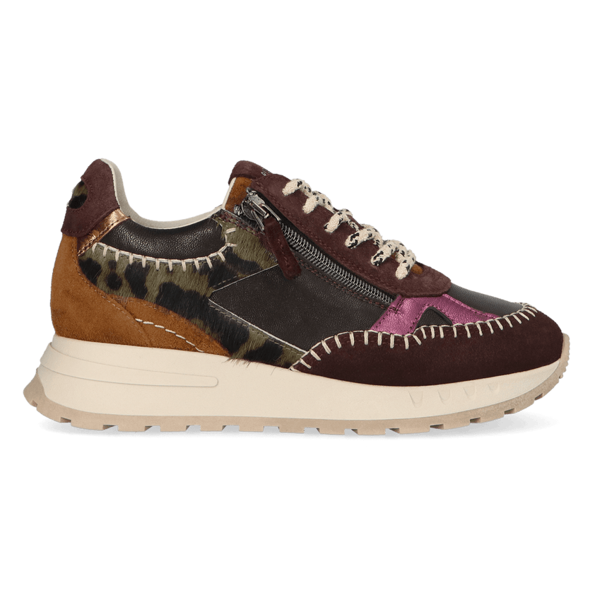 KAROL 04.04 Dames Sneakers Leer Dark Brown/Purple