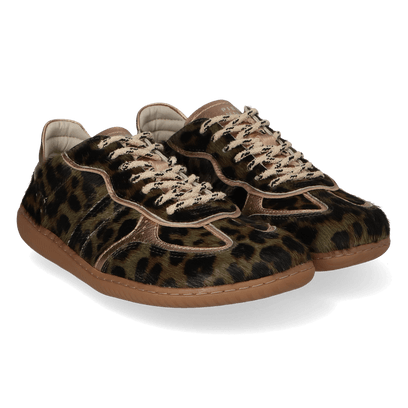 NUDI 01.02 Dames Sneakers Ponyhaar Green Leopard