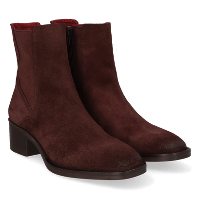 ZUMA 05.10 Dames Enkellaarsjes Suede Dark Brown