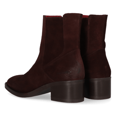 ZUMA 05.10 Dames Enkellaarsjes Suede Dark Brown