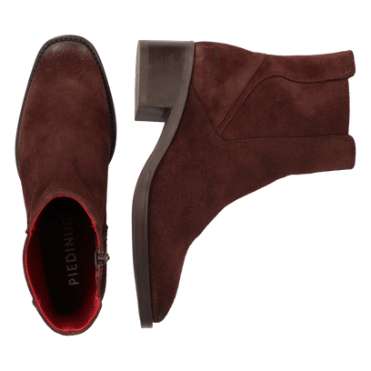 ZUMA 05.10 Dames Enkellaarsjes Suede Dark Brown
