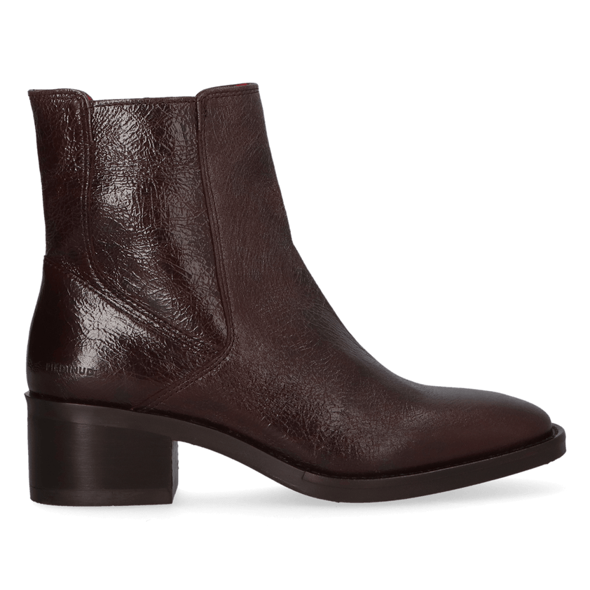 ZUMA 05.11 Dames Enkellaarsjes Leer Dark Brown