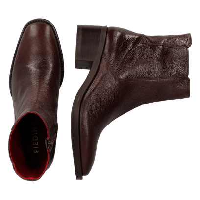 ZUMA 05.11 Dames Enkellaarsjes Leer Dark Brown
