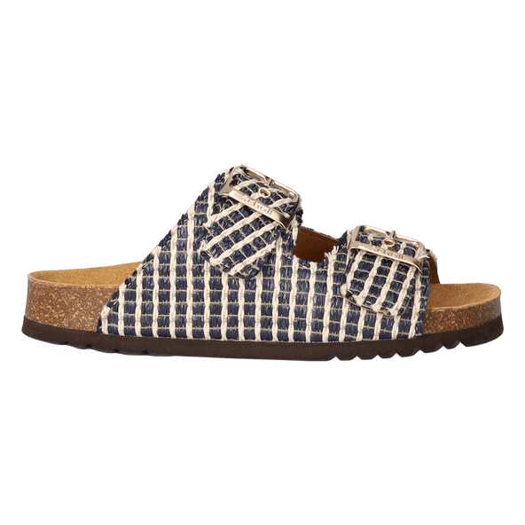 Noelle Raffia Dames Slippers Navy