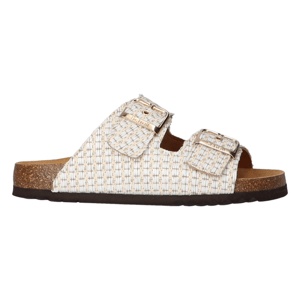 Noelle Raffia Dames Slippers White