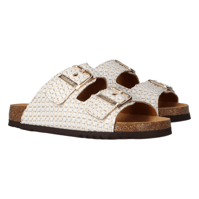 Noelle Raffia Dames Slippers White