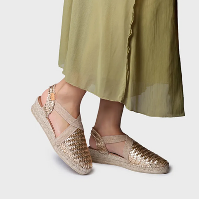 Siracusa Dames Espadrilles Leer Plati
