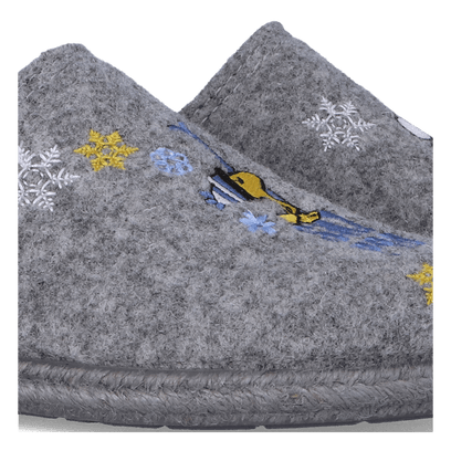 Snoopy Dames Pantoffels Vilt Gris