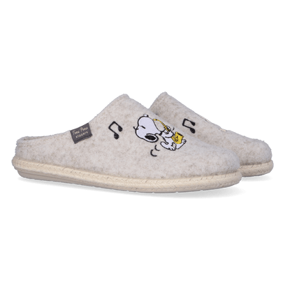Snoopy Dames Pantoffels Vilt Milk