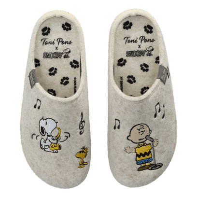 Snoopy Dames Pantoffels Vilt Milk