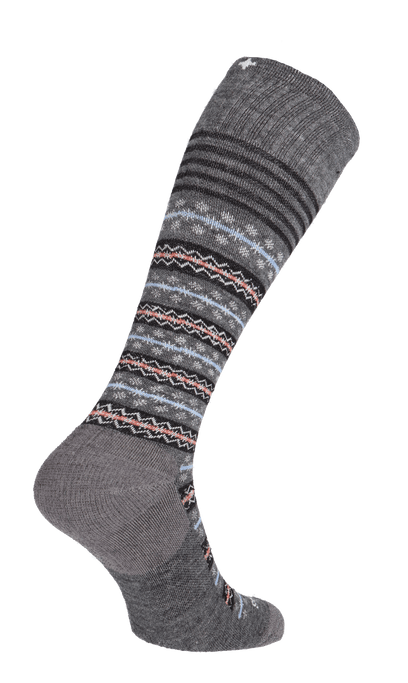 Mini Fairisle Dames Compressiekousen Klasse 1 Charcoal