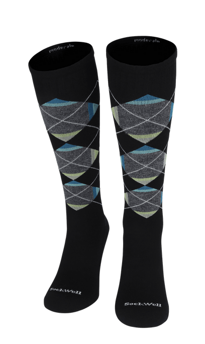 Prism Argyle Heren Compressiekousen Klasse 1 Black