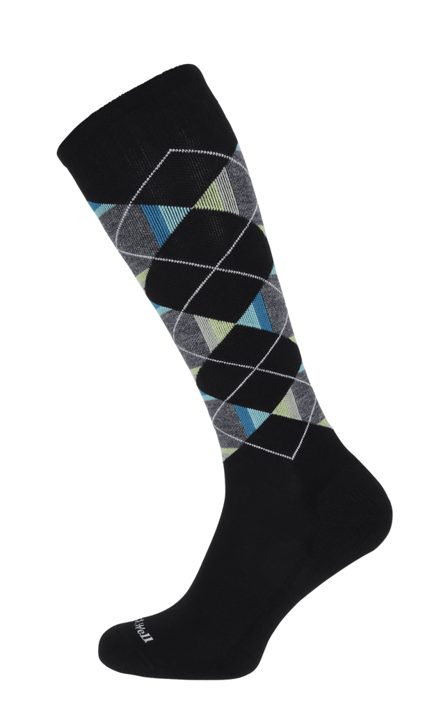 Prism Argyle Heren Compressiekousen Klasse 1 Black