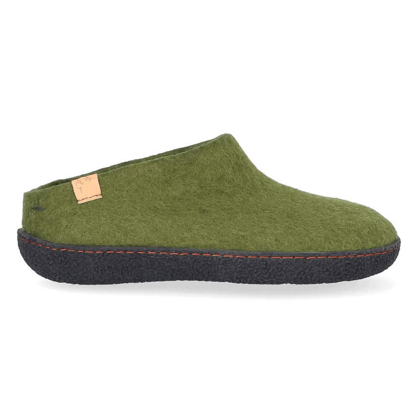 Slipa Wolvilt Instap Pantoffels Olive Green