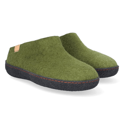 Slipa Wolvilt Instap Pantoffels Olive Green