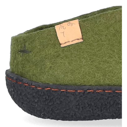 Slipa Wolvilt Instap Pantoffels Olive Green