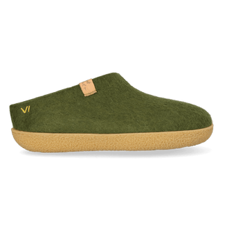 Slipa Maha Wolvilt Instap Pantoffels Olive Green
