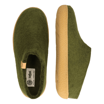 Slipa Maha Wolvilt Instap Pantoffels Olive Green