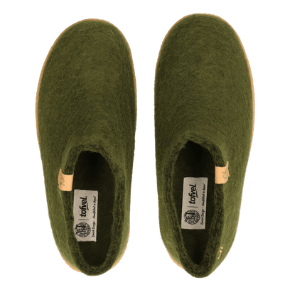 Slipa Maha Wolvilt Instap Pantoffels Olive Green