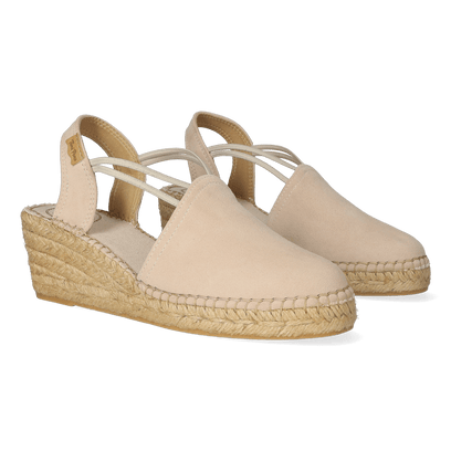 Tremp Suede Dames Espadrilles Pedra