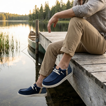 Wally Funk Summer Stitch Heren Instappers Navy Blazer/Multi