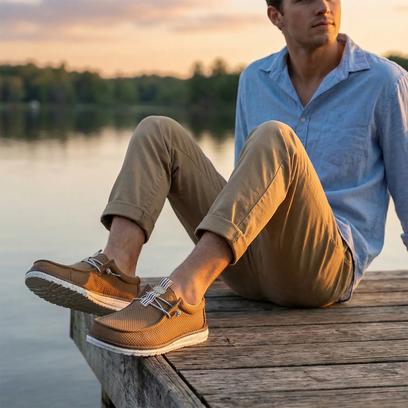 Wally Mesh Neutrals Heren Instappers Malt Brown/Multi