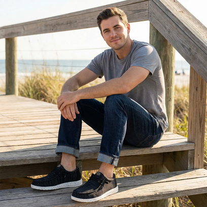 Wally Stretch Sox Heren Instappers Black/White